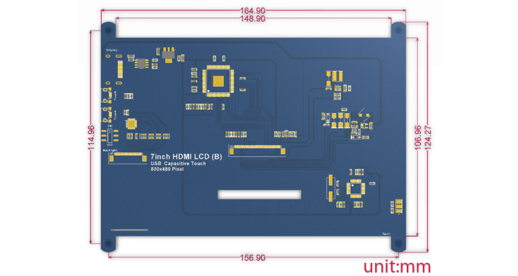 Display 7 inch 800x480 cu touch si intrare HDMI