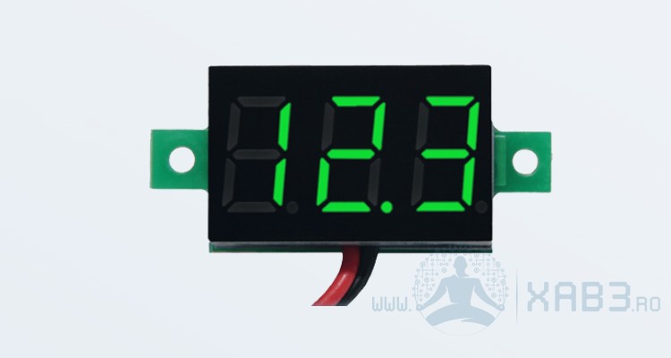 Voltmetru DC 3.7V-30V cu afisaj verde