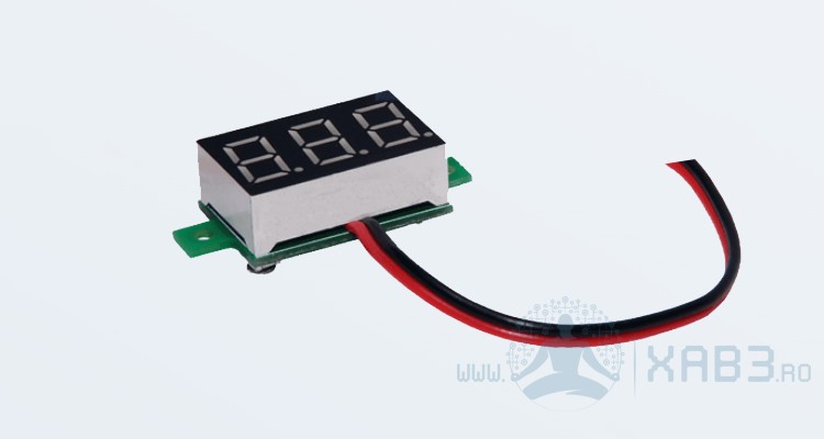 Voltmetru DC 3.7V-30V cu afisaj verde