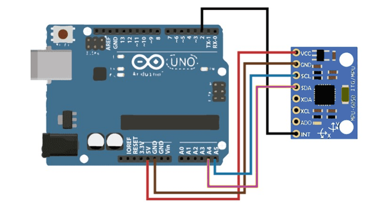 Giroscop si accelerometru pe 3 axe cu MPU-6050