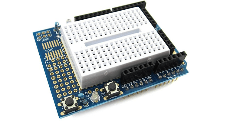 Arduino Shield Prototipare cu BreadBoard mini