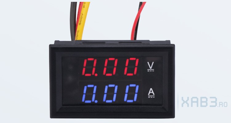 Voltmetru DC 0-100V Dual V/A